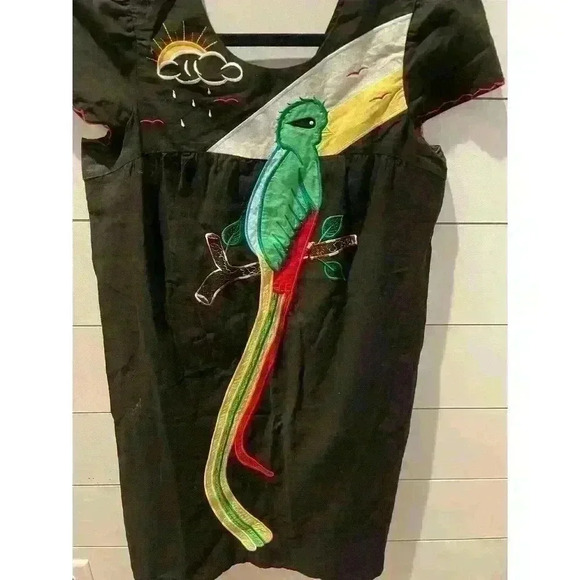 VAVA by Joy Han Black Embroidered Parrot Tunic Dress, size small - Picture 4 of 9